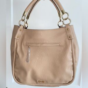 Jessica Simpson Beige Leather Shoulder Bag